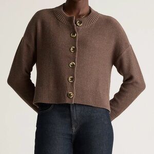 Quince Chocolate Brown Cardigan Sweater